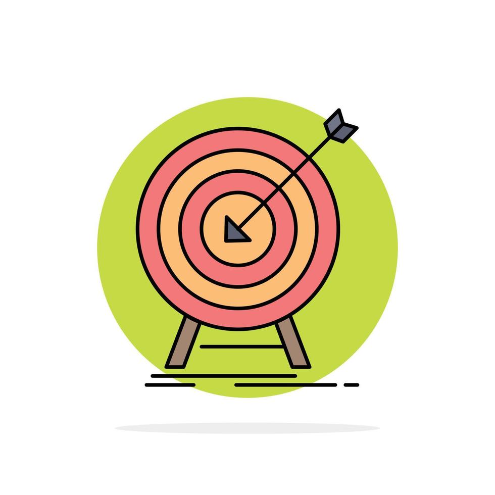 goal hit market success target Flat Color Icon Vector