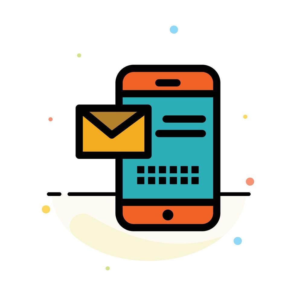 Mobile Message Sms Chat Receiving Sms Abstract Flat Color Icon Template vector