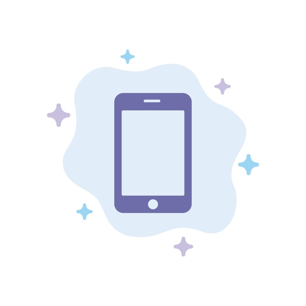 Cell Mobile Phone Call Blue Icon on Abstract Cloud Background vector