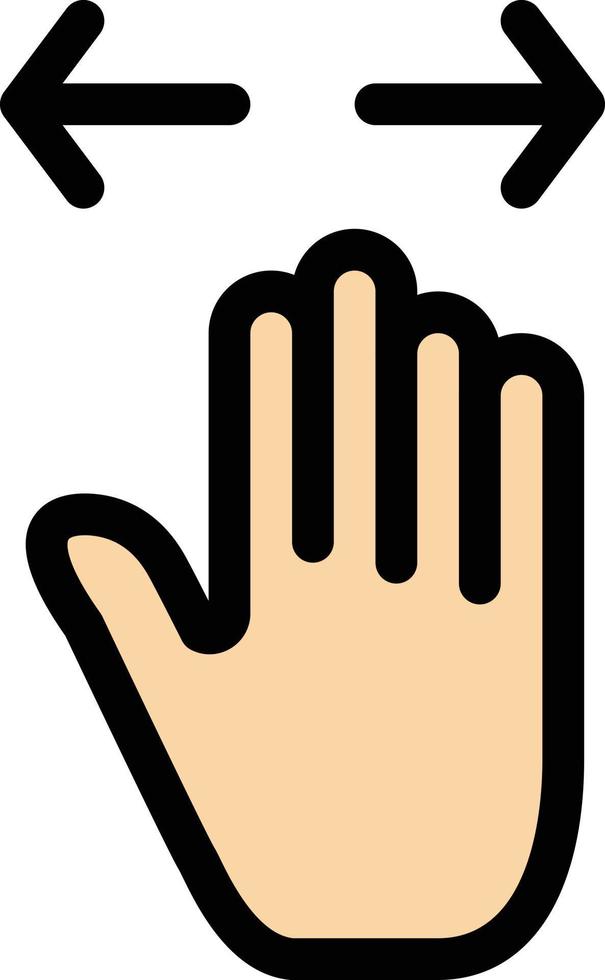 gesto de mano izquierda derecha alejar icono de color plano icono de vector plantilla de banner