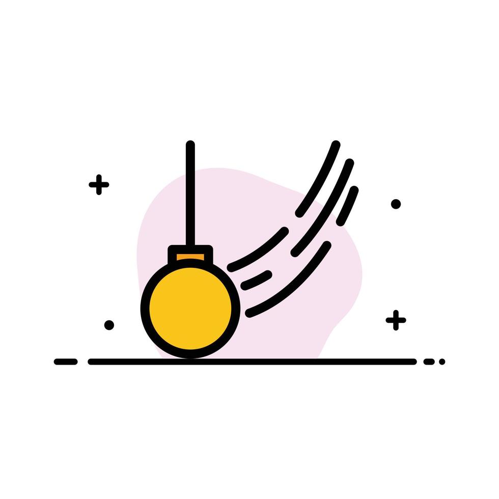 Pendulum Swing Tied Ball Motion  Business Flat Line Filled Icon Vector Banner Template