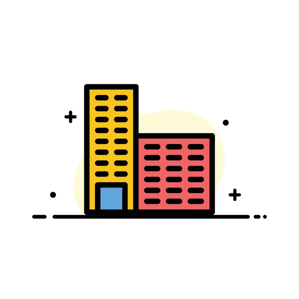 Architecture Building Construction  Business Flat Line Filled Icon Vector Banner Template
