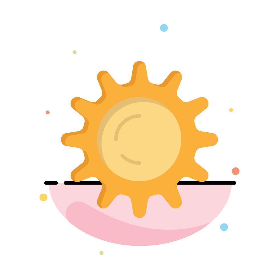 Sun Day Light Abstract Flat Color Icon Template vector