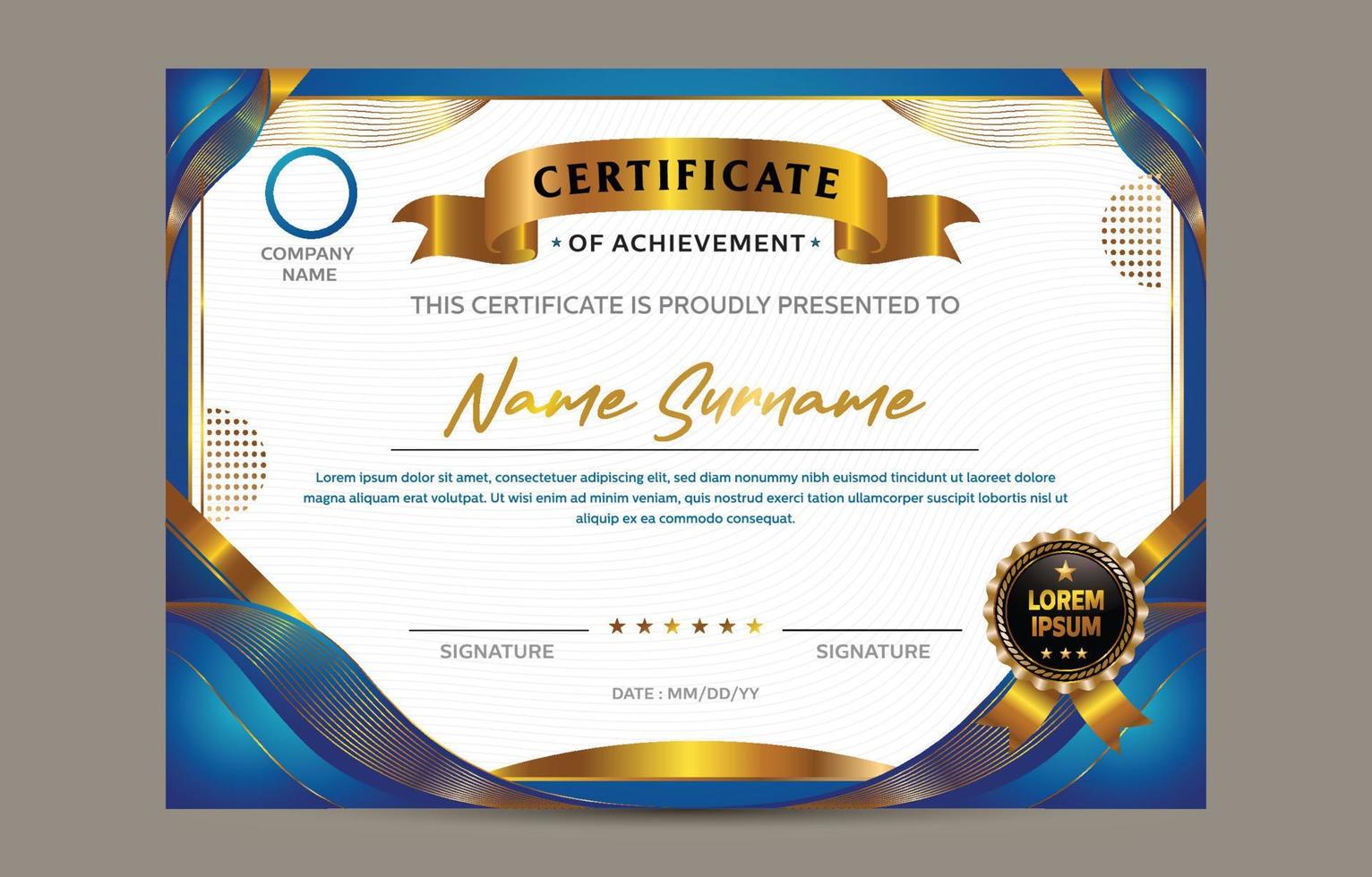 Professional Certificate Template vector