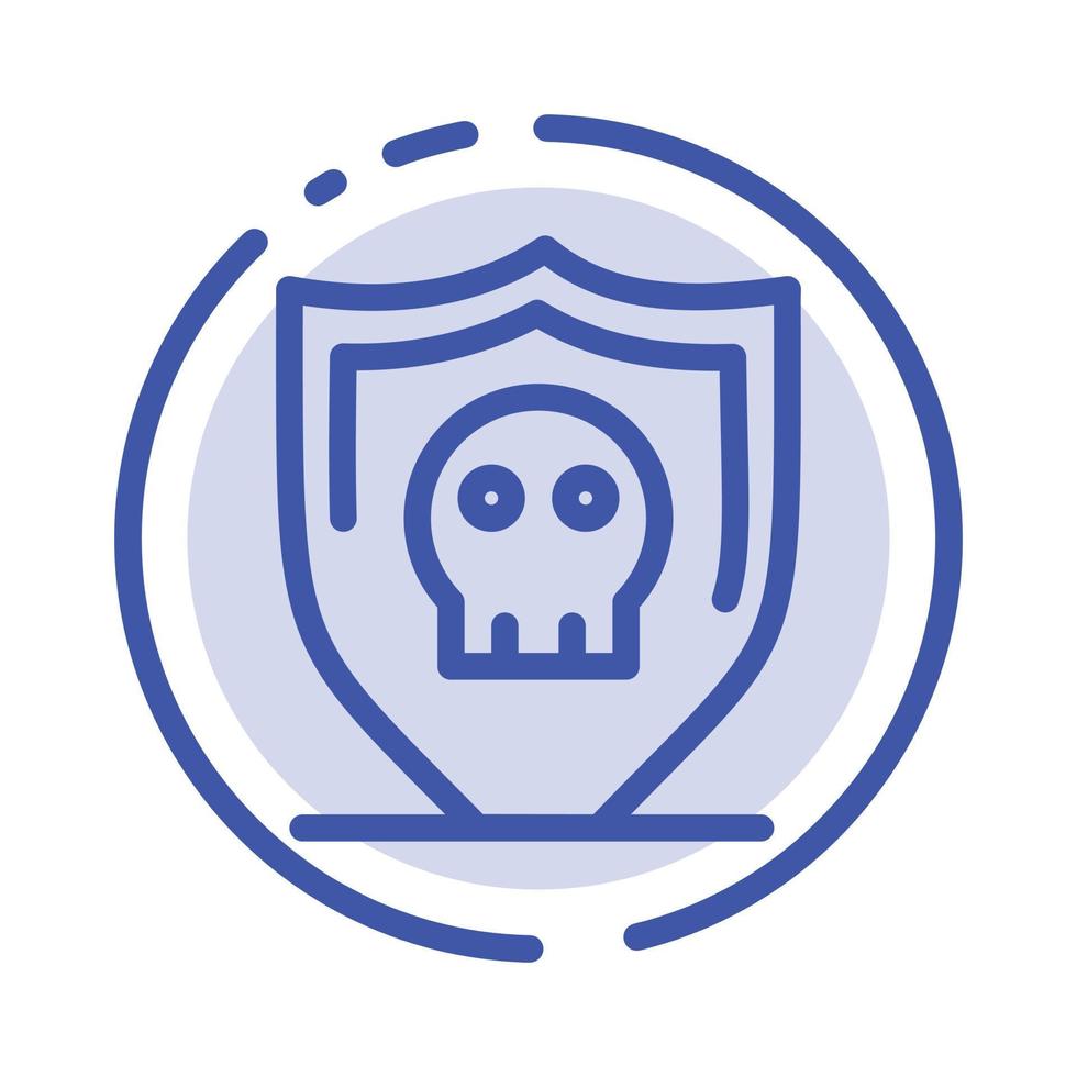 escudo seguridad seguro liso azul línea punteada icono de línea vector