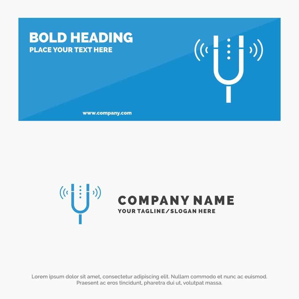 Concert Fork Cameron Pitch Reference SOlid Icon Website Banner and Business Logo Template vector