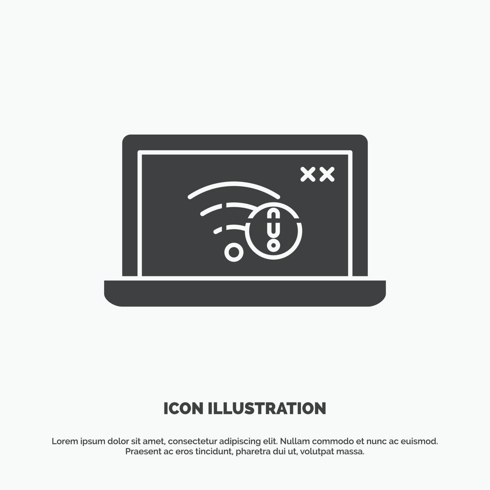 connection. error. internet. lost. internet Icon. glyph vector gray symbol for UI and UX. website or mobile application
