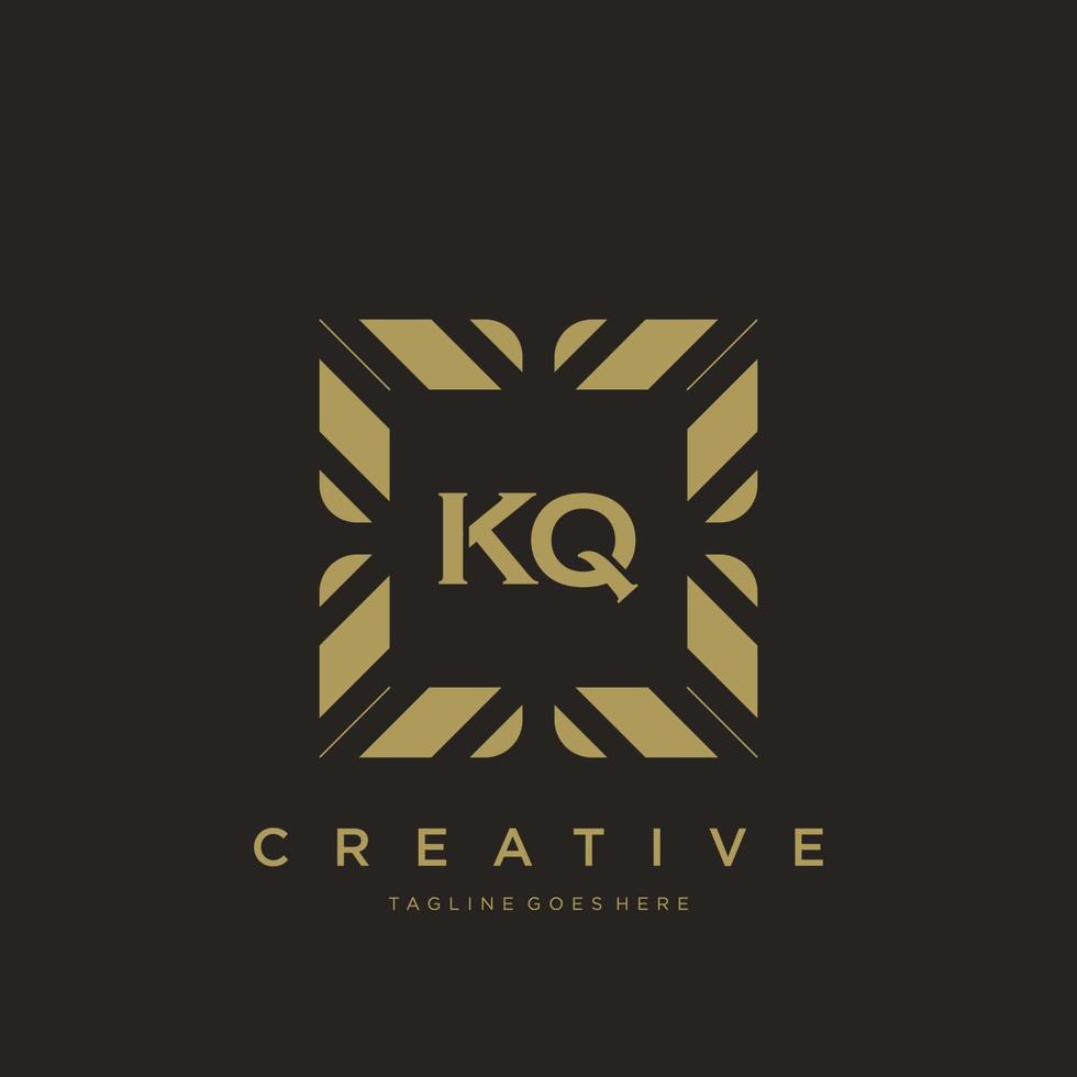 KQ initial letter luxury ornament monogram logo template vector