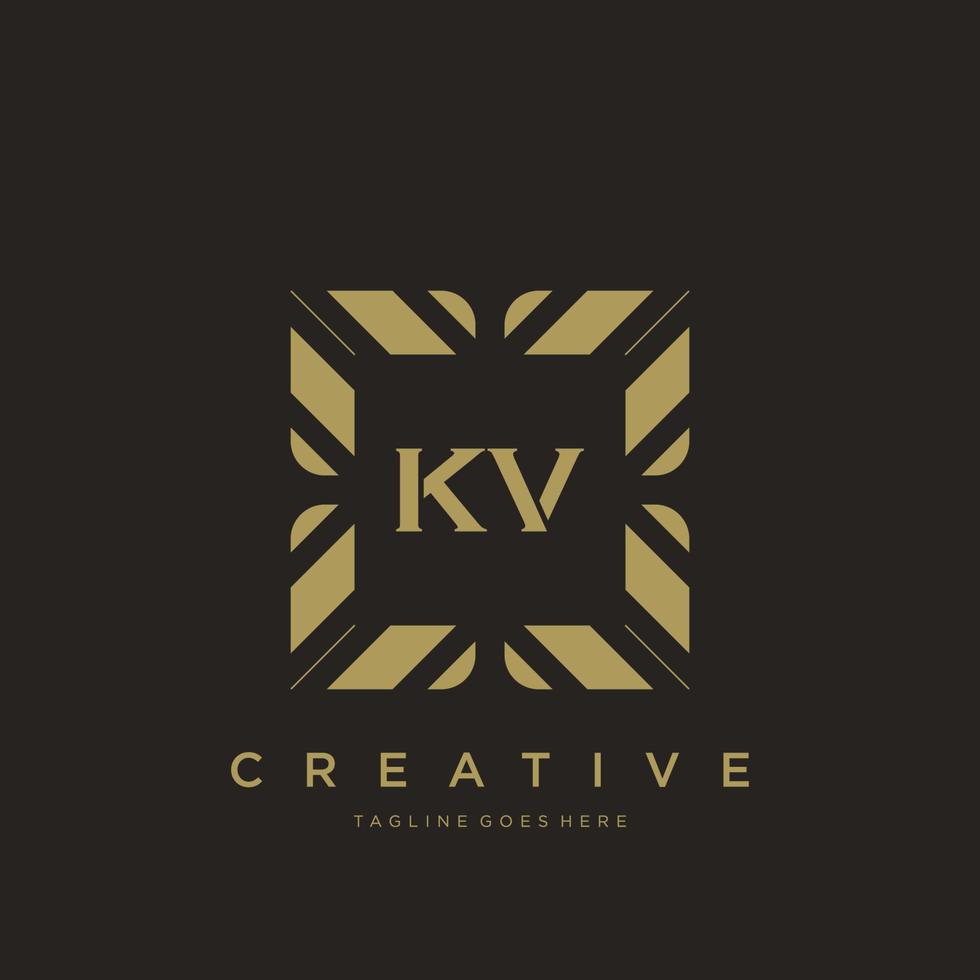 KV initial letter luxury ornament monogram logo template vector