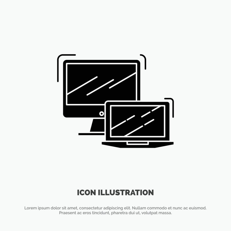 Computer Business Laptop MacBook Technology solid Glyph Icon vector