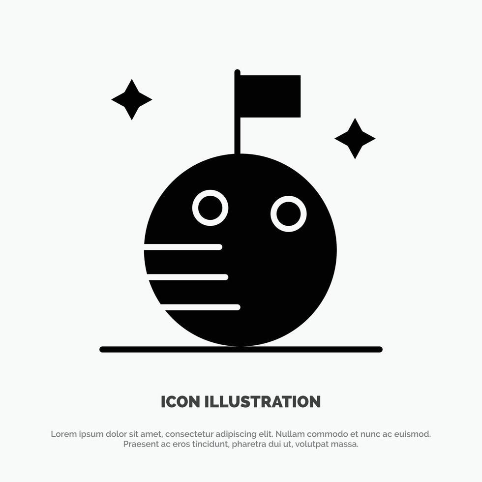 Flag Moon Space solid Glyph Icon vector