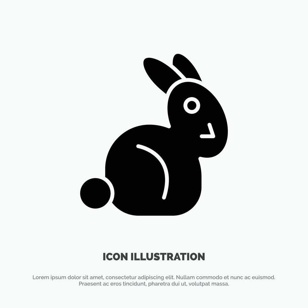 conejito pascua conejo sólido glifo icono vector