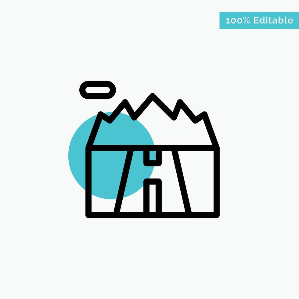 Landscape Mountains Scenery Road turquoise highlight circle point Vector icon