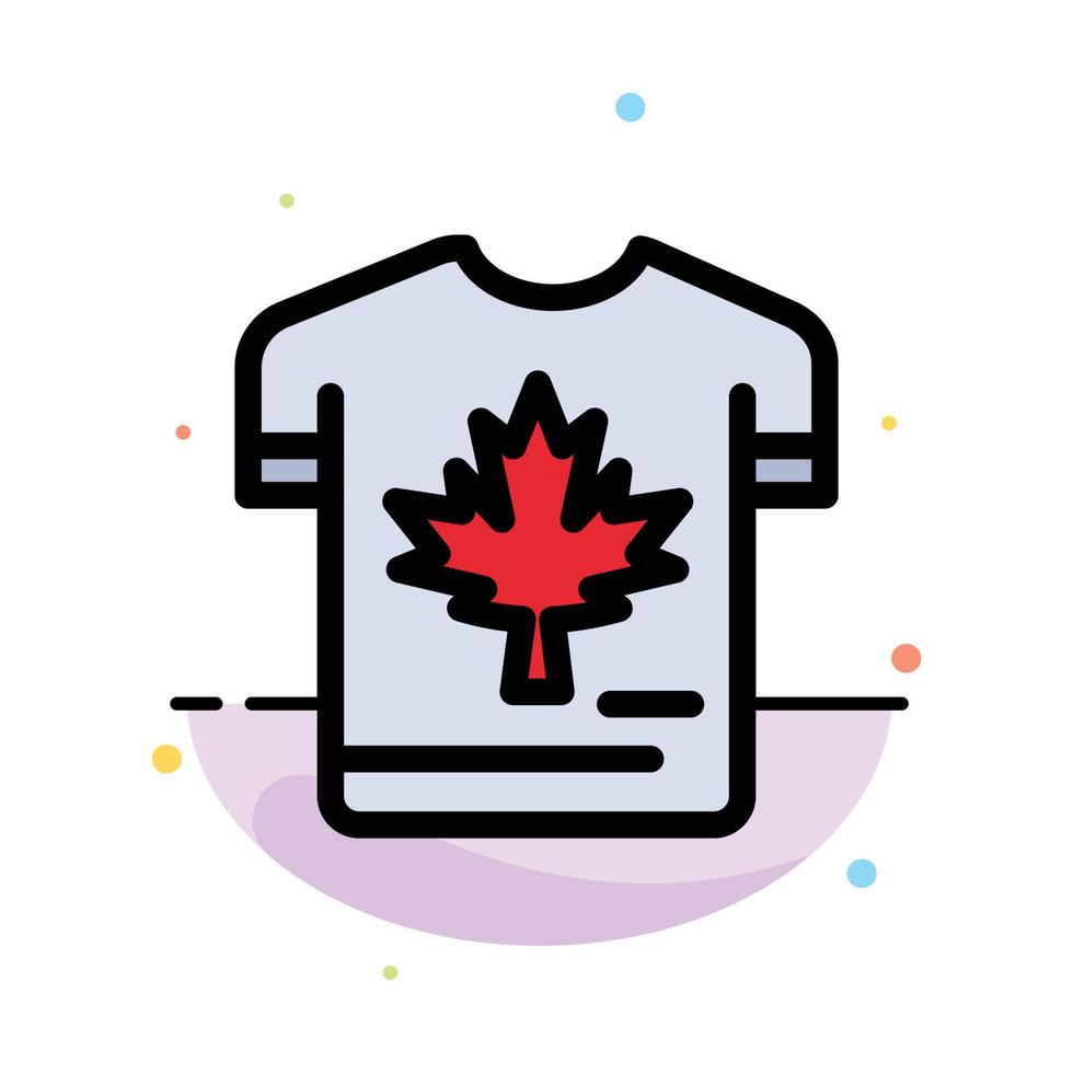 Shirt Autumn Canada Leaf Maple Abstract Flat Color Icon Template vector