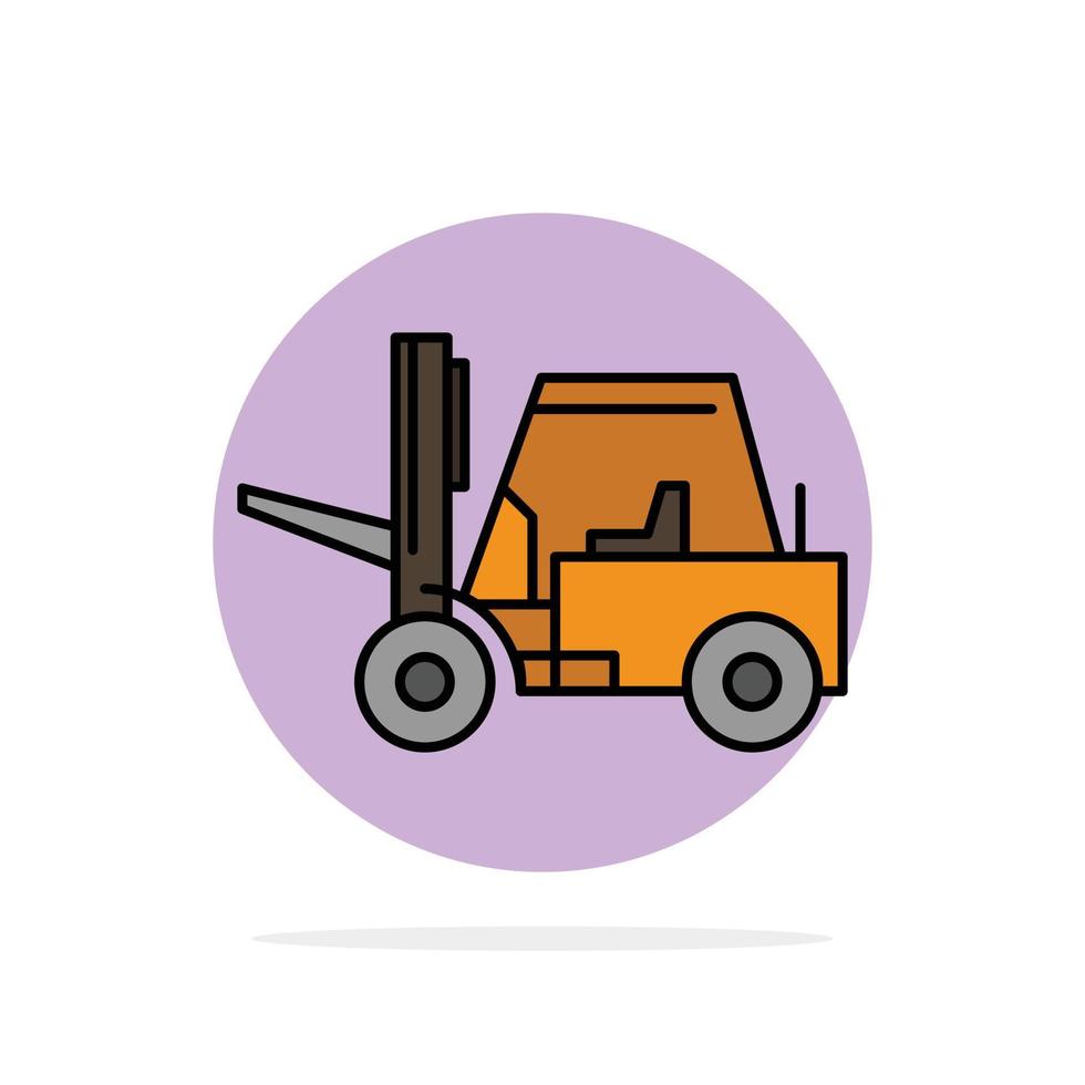 Lifter Lifting Truck Transport Abstract Circle Background Flat color Icon vector