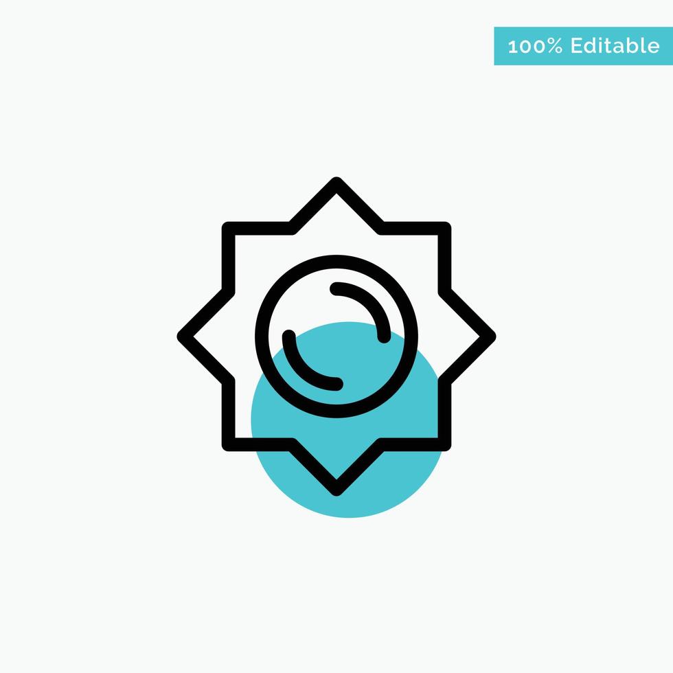 Sun Sunshine Greece turquoise highlight circle point Vector icon