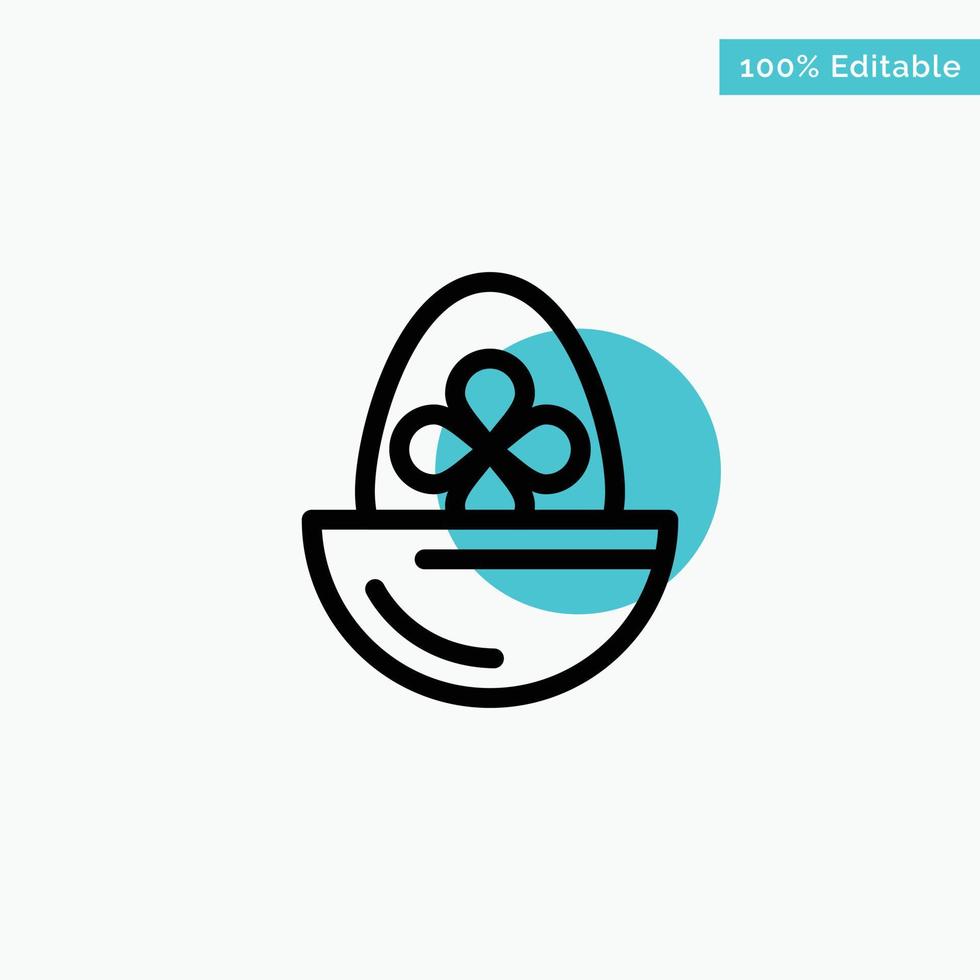 Boiled Boiled Egg Easter Egg Food turquoise highlight circle point Vector icon