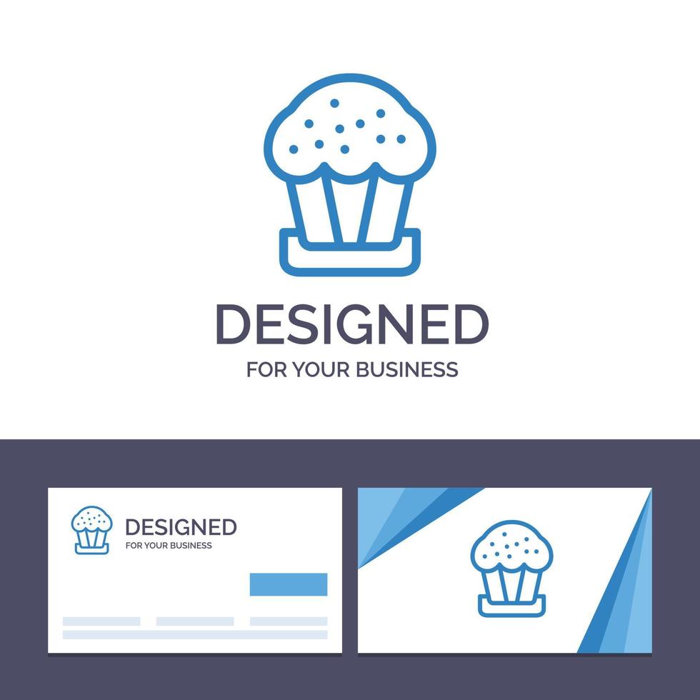 Creative Business Card and Logo template Cake Cup Food Easter Vector Illustration