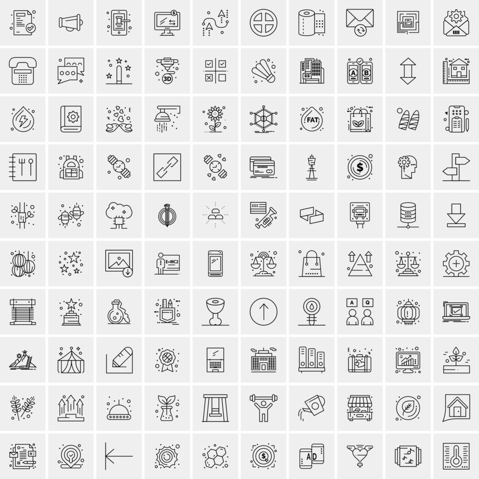 100 iconos de negocios para web y material impreso vector