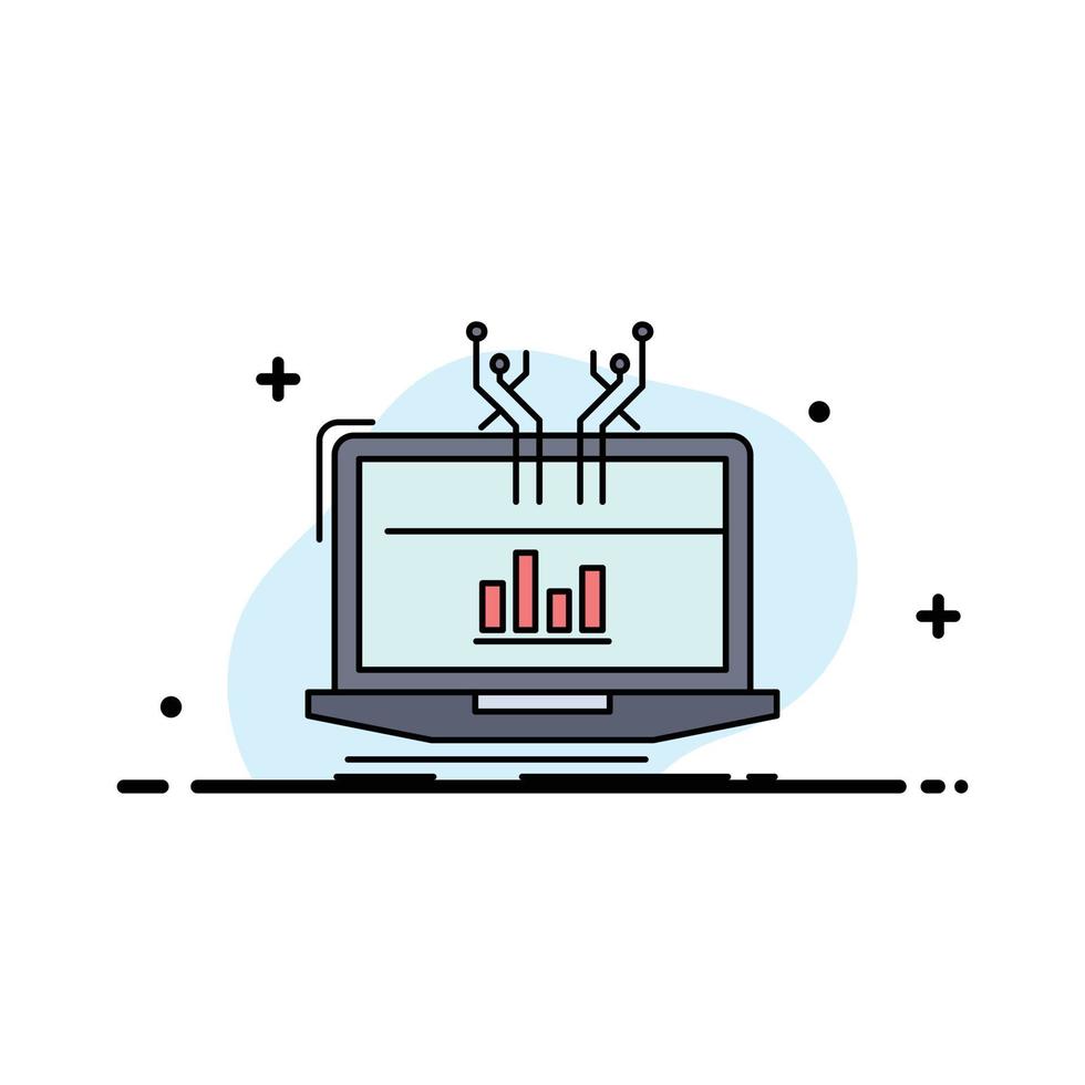 Analysis analytical management online platform Flat Color Icon Vector