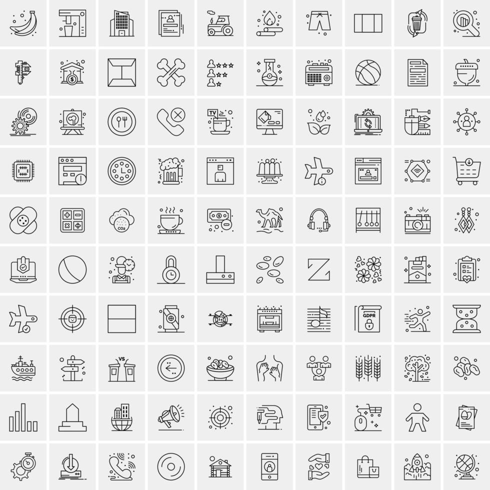 Set of 100 Creative Business Line Icons vector