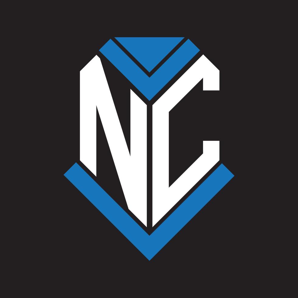 NC letter logo design on black background. NC creative initials letter logo concept. NC letter design. vector