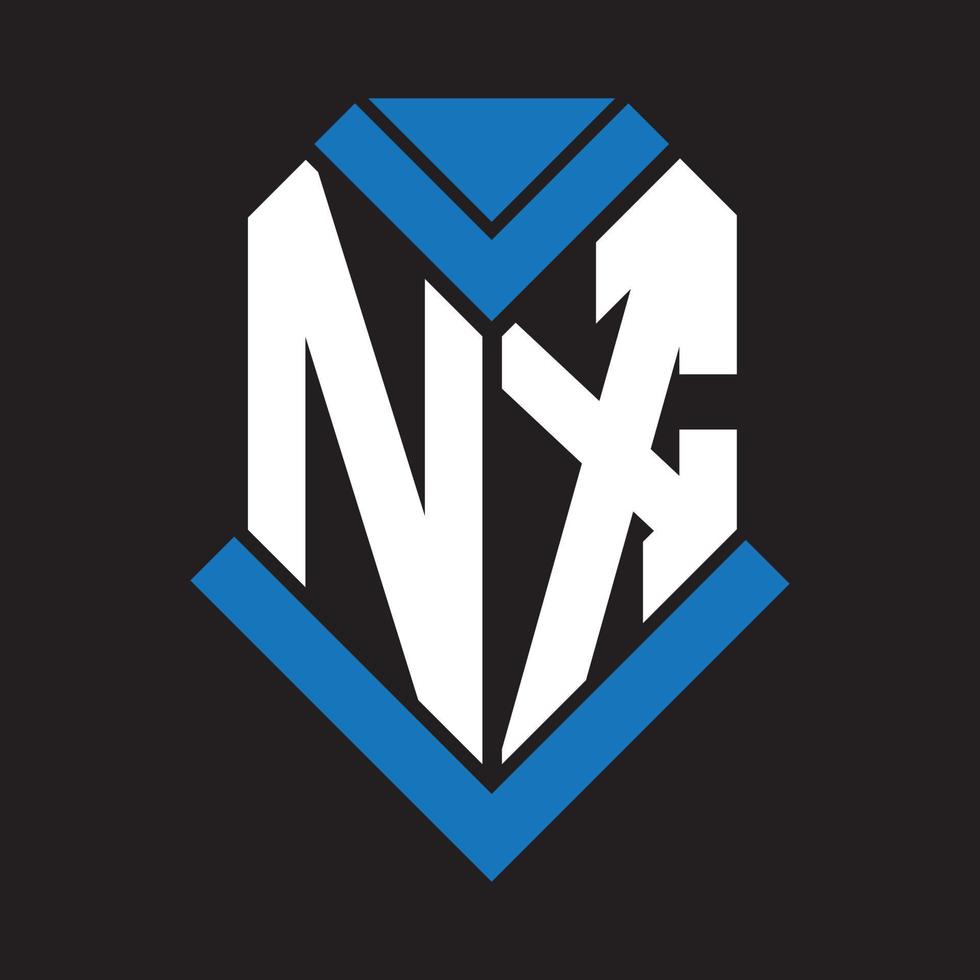 diseño del logotipo de la letra nx sobre fondo negro. Concepto de logotipo de letra de iniciales creativas nx. diseño de letra nx. vector