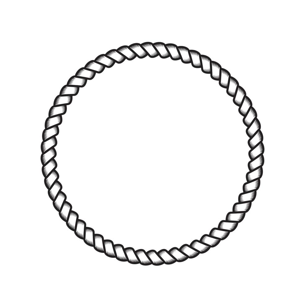 Circle rope frame. Round Endless rope loop isolated 13344496 Vector Art ...