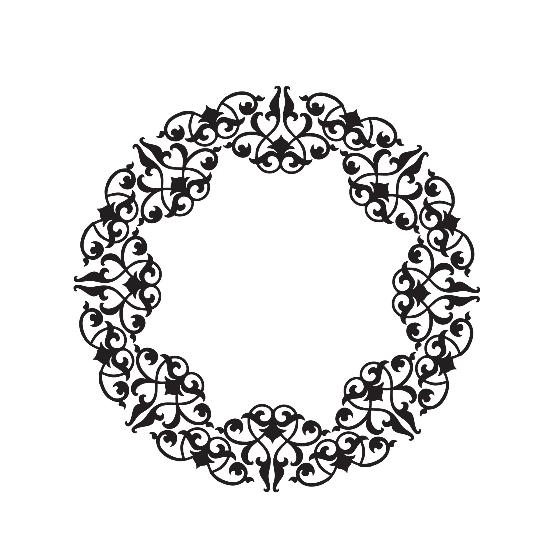 Round frame art deco Elegant vector for element design in Eastern style