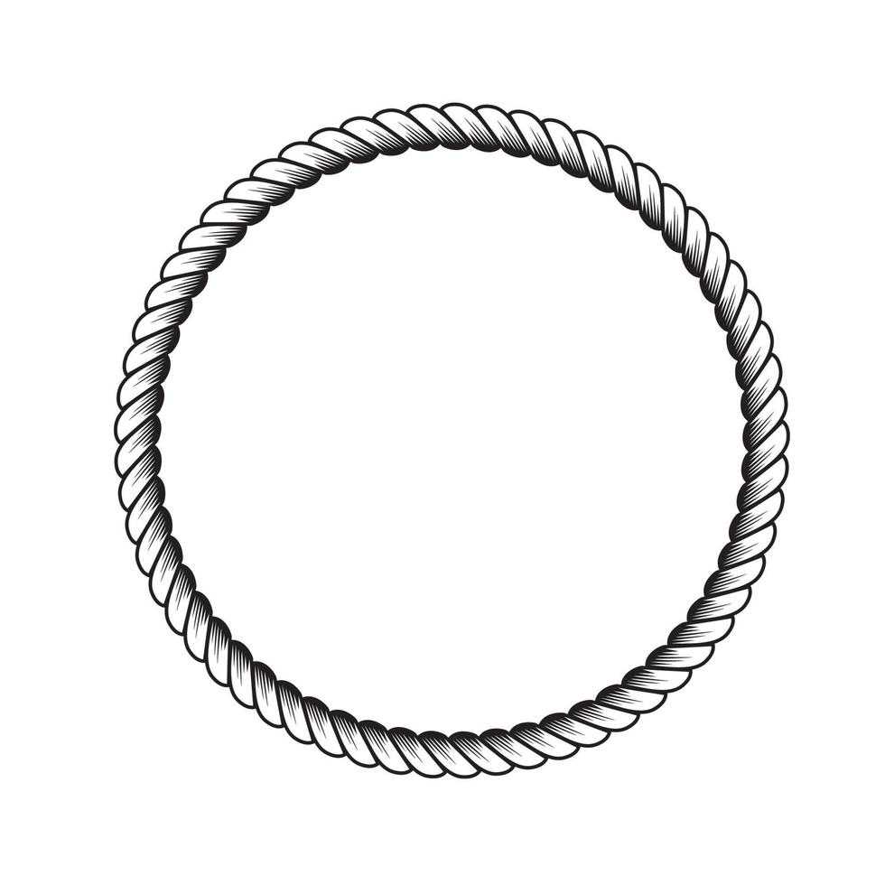 Circle rope frame. Round Endless rope loop isolated 13344499 Vector Art at Vecteezy