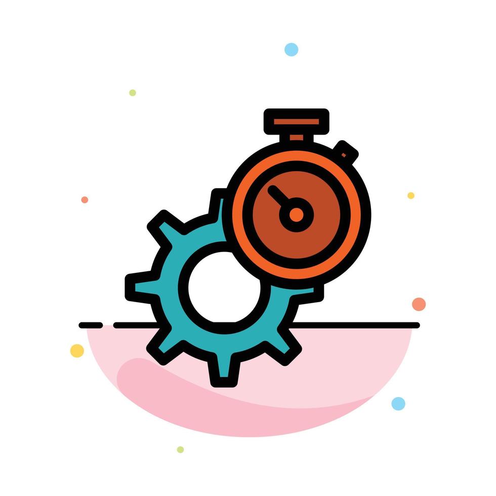 Timer Time Gear Setting Watch Abstract Flat Color Icon Template vector