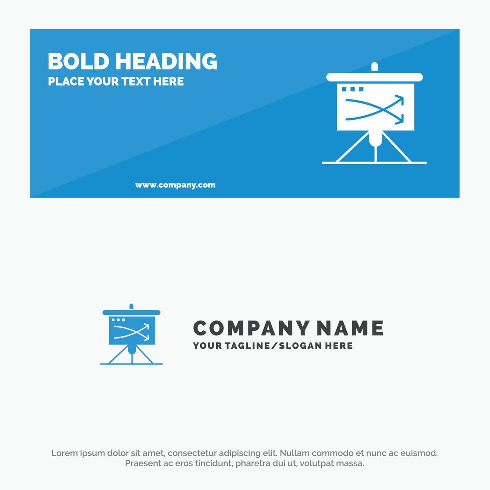 Strategic Business Plan Planning Graph SOlid Icon Website Banner and Business Logo Template vector