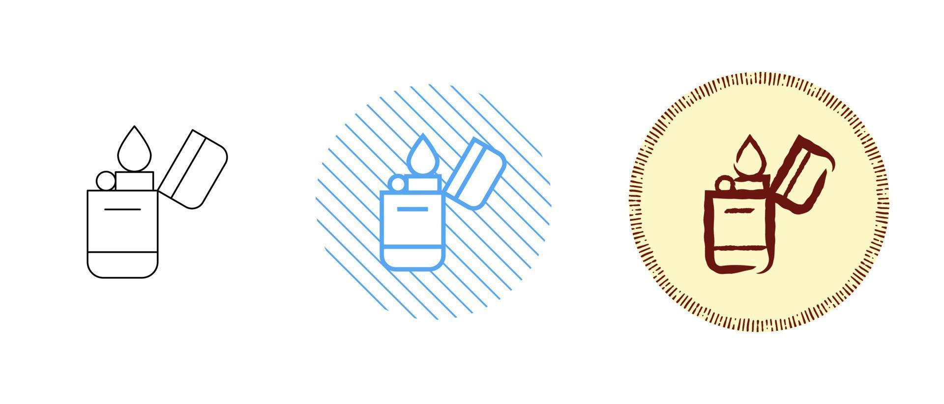 This is a set of contour and color lighter icons vector