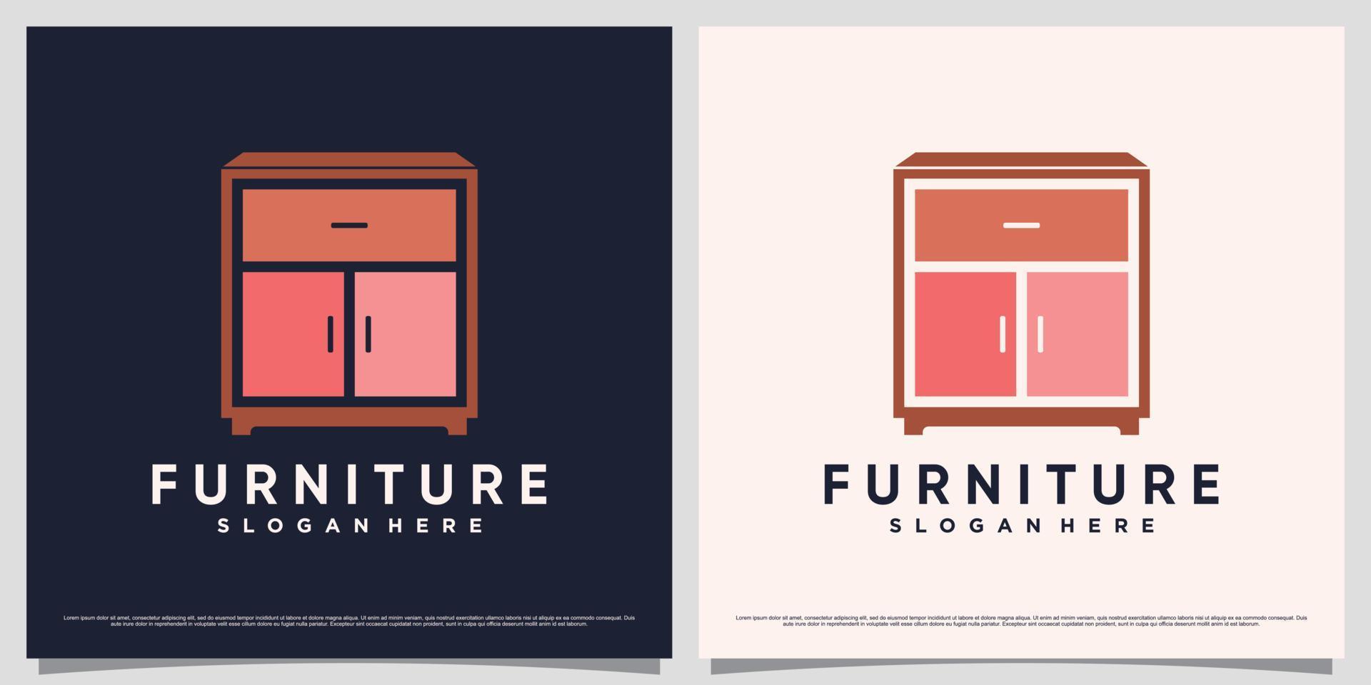 inspiración en el diseño del logotipo de muebles para negocios de interiores con un concepto moderno único vector