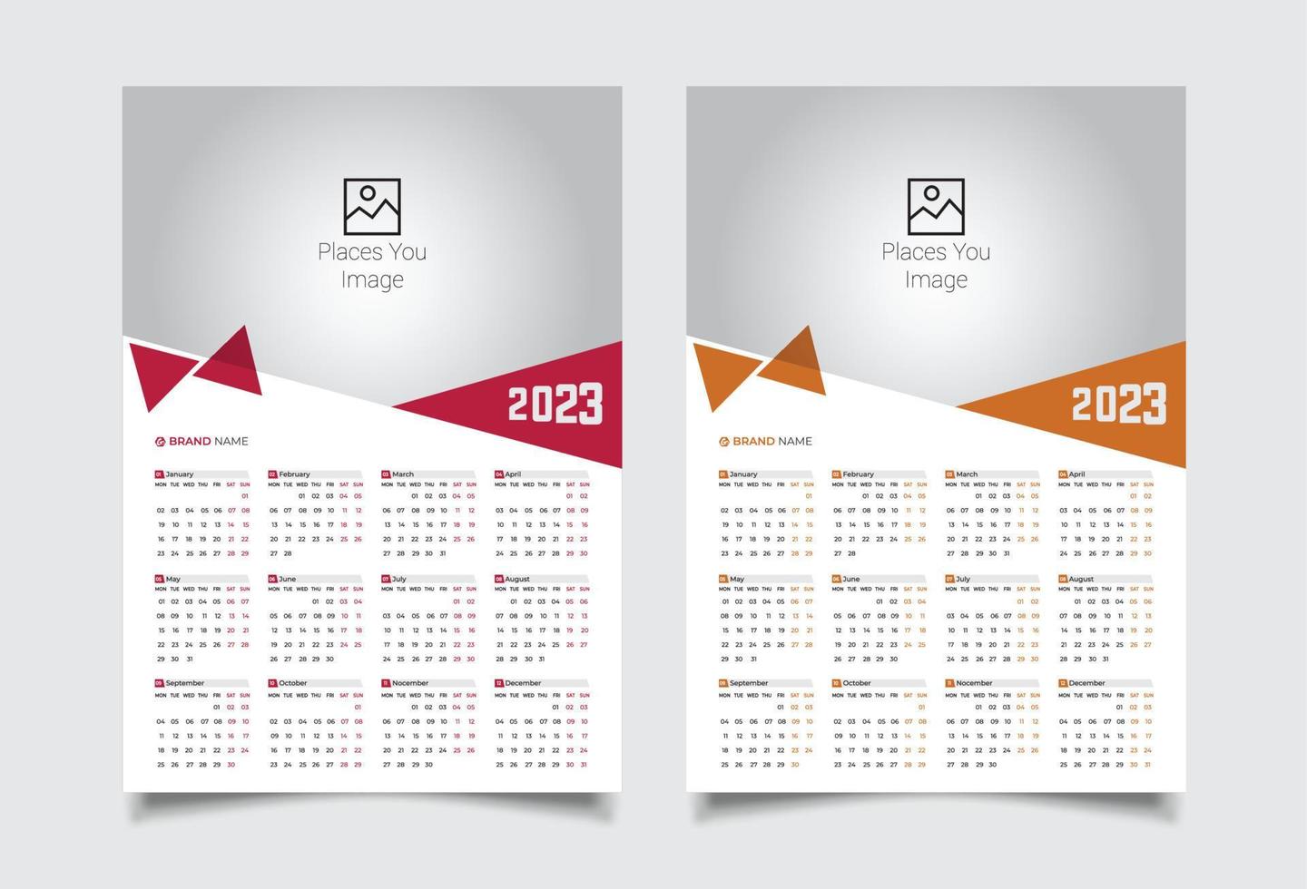 calendario de pared 2023 diseño vector