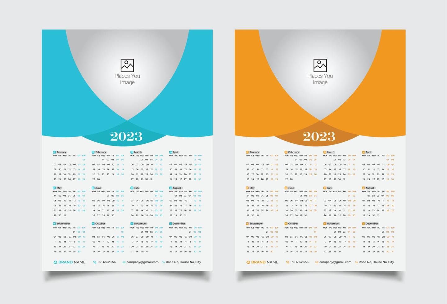 Wall Calendar 2023 Design vector