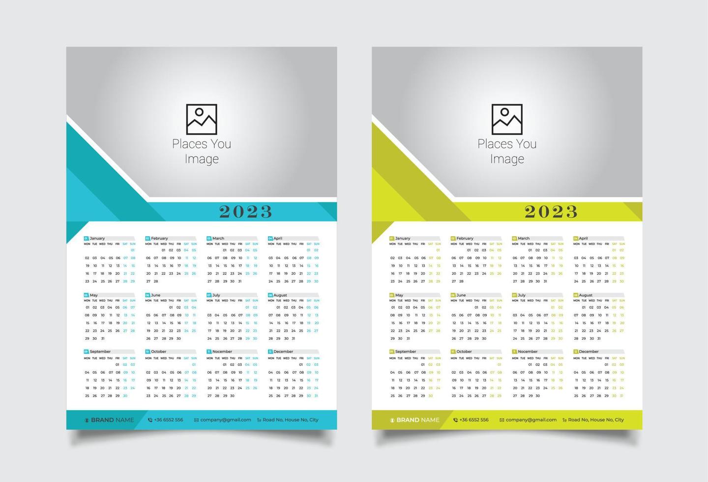 Wall Calendar 2023 Design vector