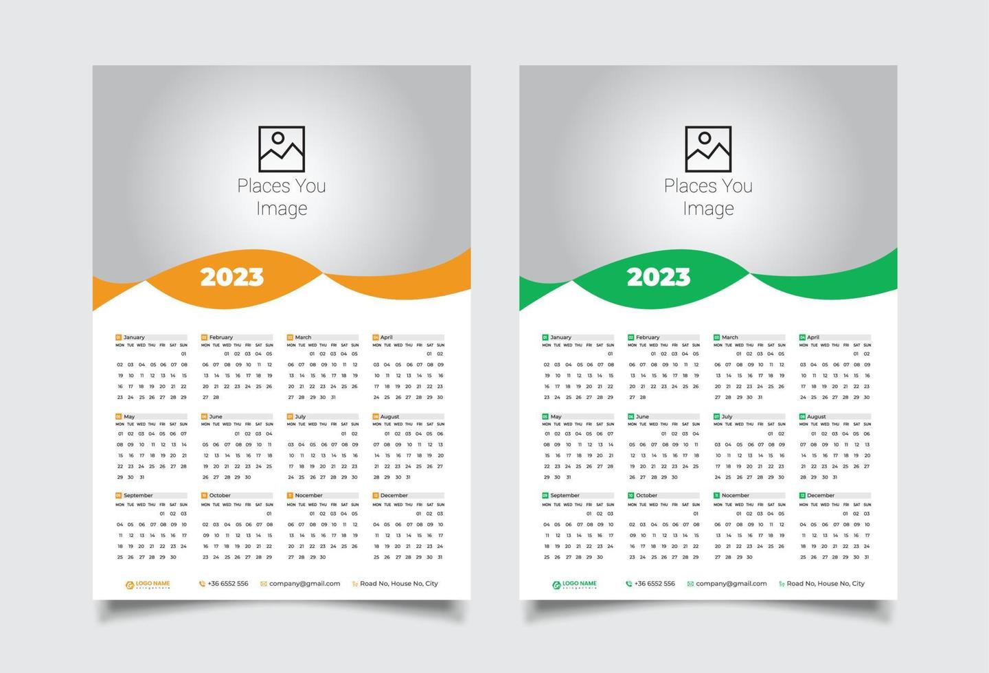 2023 Wall Calendar Design vector