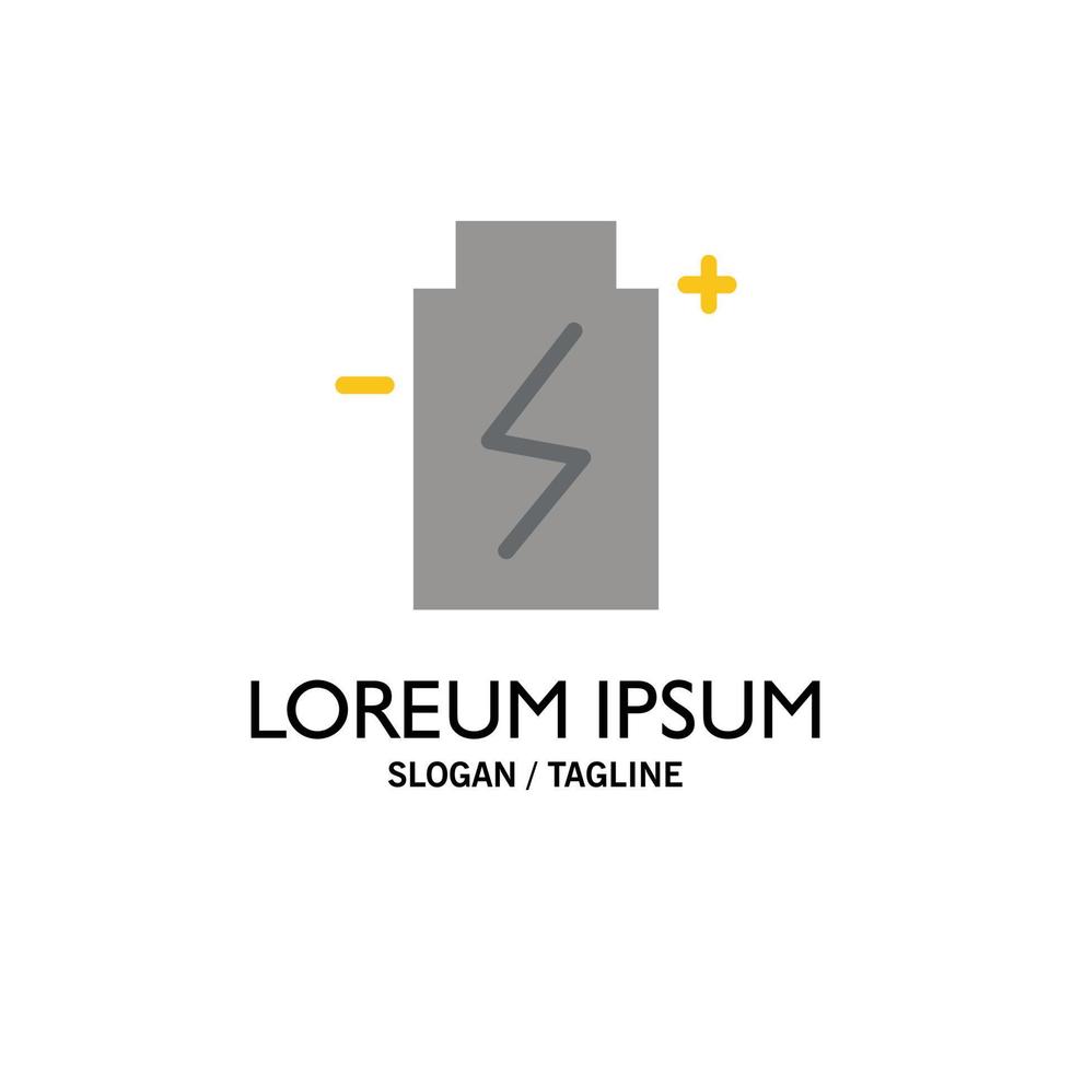 Battery Eco Ecology Energy Environment Business Logo Template Flat Color vector