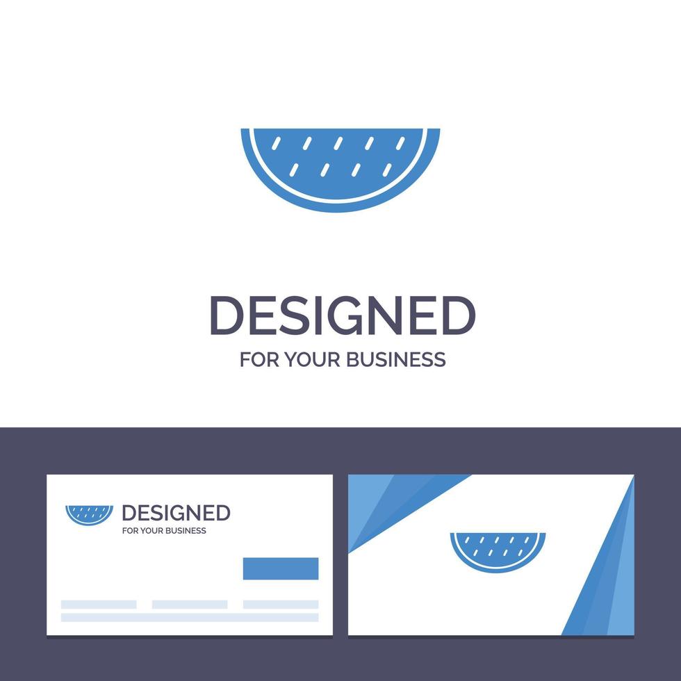 tarjeta de visita creativa y plantilla de logotipo frutas melón verano agua vector ilustración