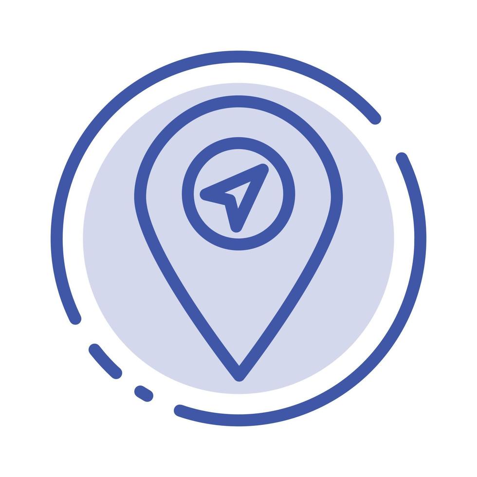 Location Map Pointer Blue Dotted Line Line Icon vector