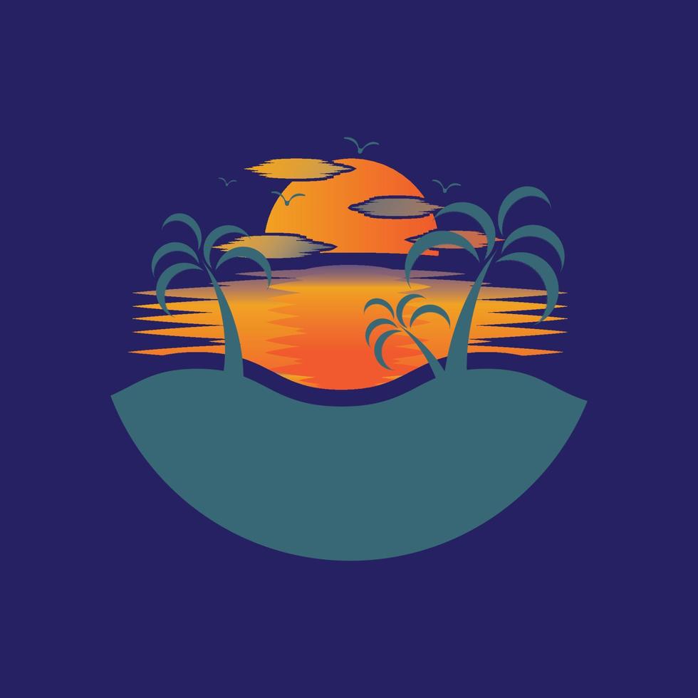 Sunset logo icon design symbol illustration vector