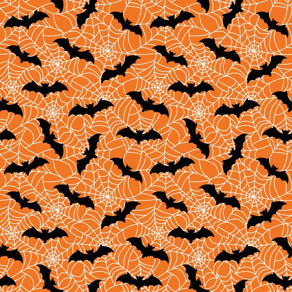 Seamless pattern of Halloween with web background and black bats vector