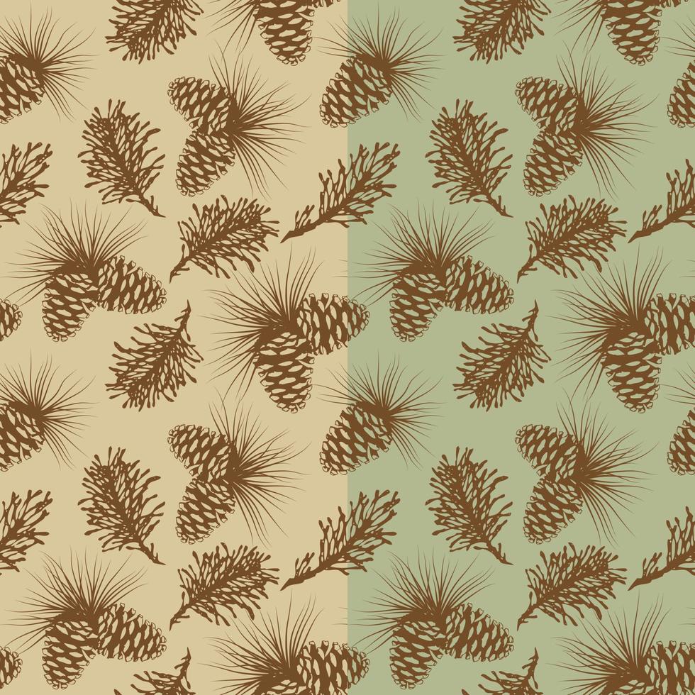 seamless pattern of christmas natural with pine cones and branches-Christmas vector design