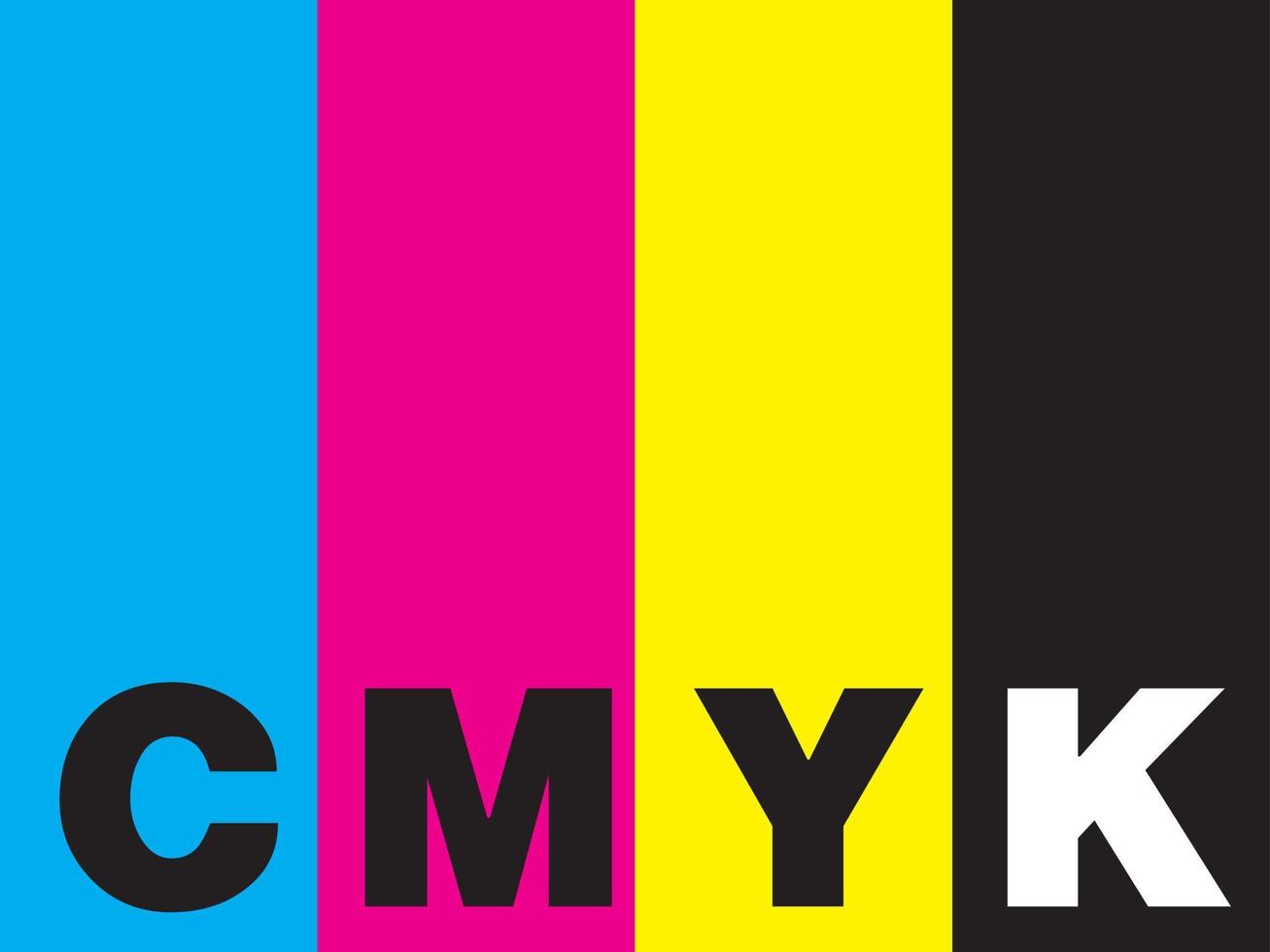 cuadros de color cmyk para que los principiantes entiendan el concepto cmyk vector