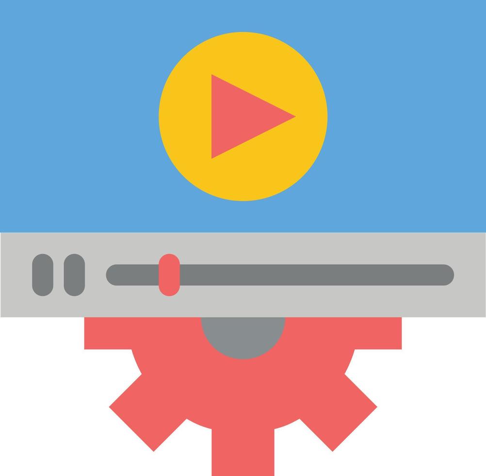 Video Play Setting Design  Flat Color Icon Vector icon banner Template