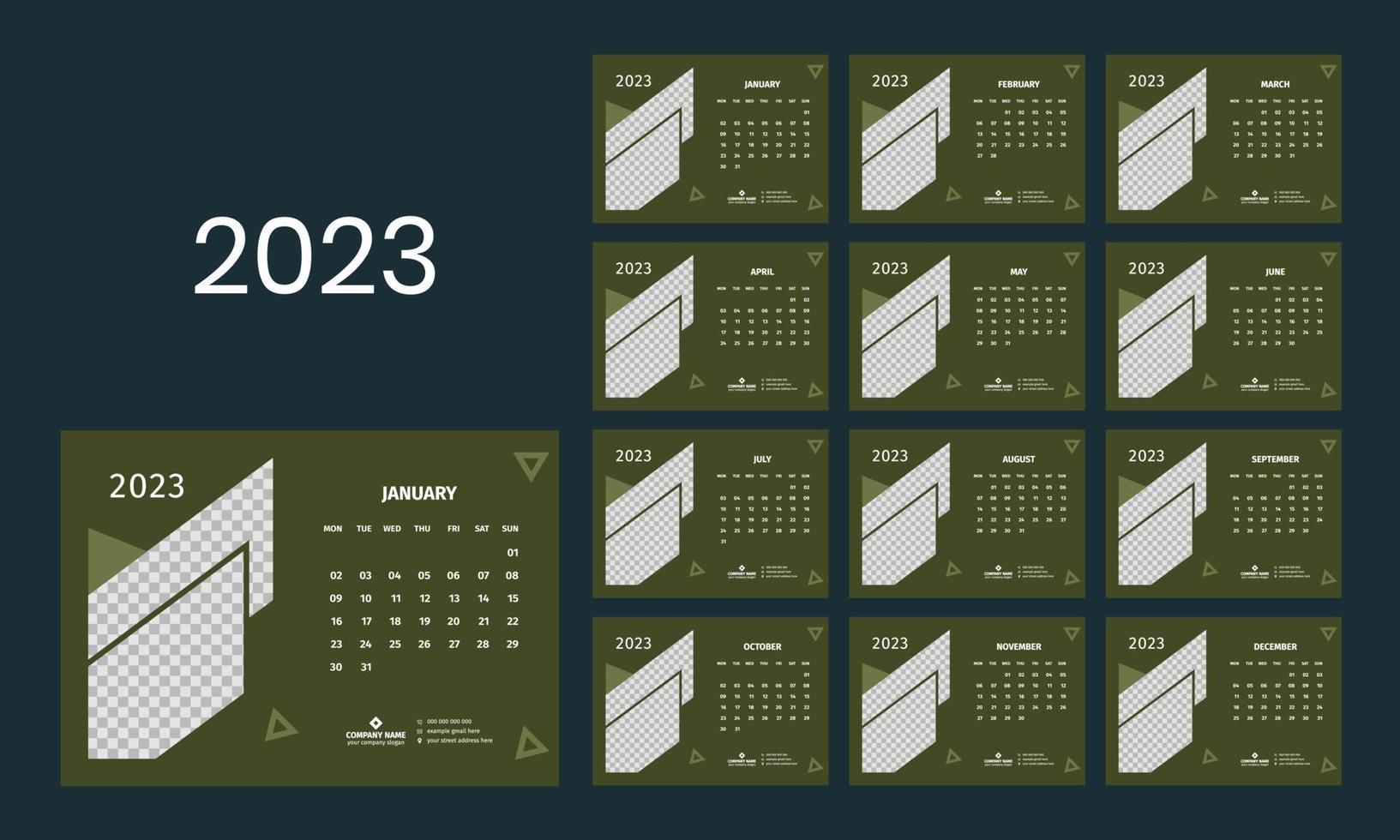 Desk Calendar 2023 Template vector