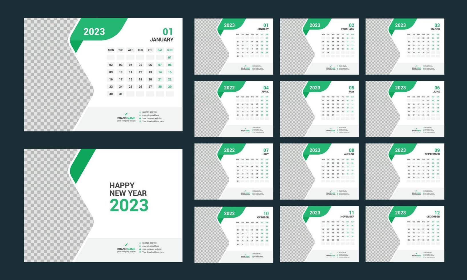 Desk Calendar 2023 Template vector
