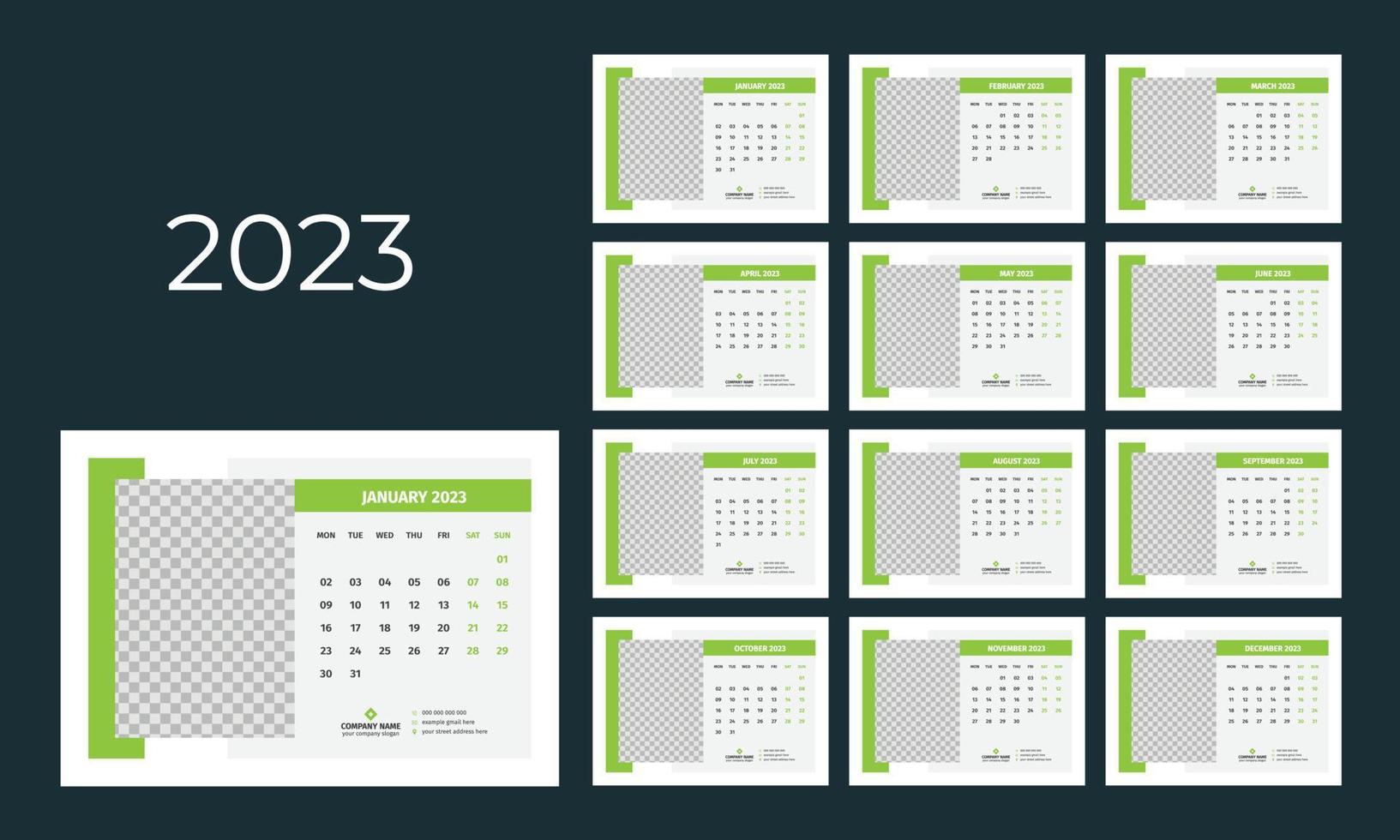 Desk Calendar 2023 Template vector