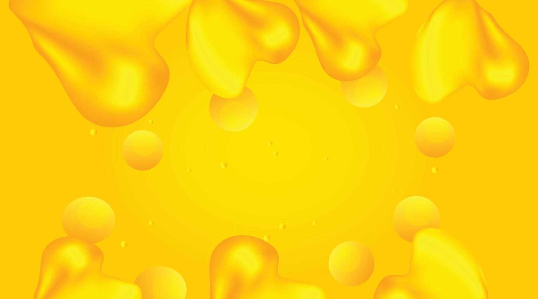 Yellow bubble oil background and vector template